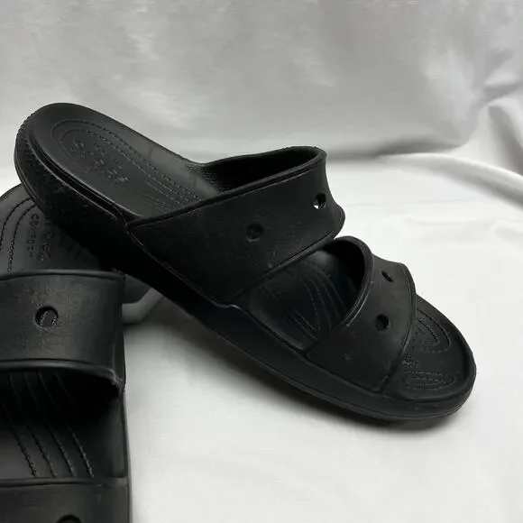 Crocs Iconic Comfort Classic Double Strap Sandals Black Men's Size 12 Women's 10 - Picture 3 of 7